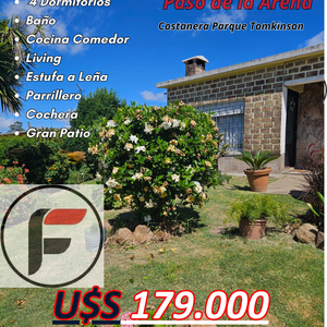 Oportunidad! Sólida Casa 4 Dorm, Cochera Techada, Parrillero, Estufa A Leña