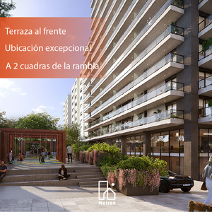 Venta Apartamento Monoambiente Pocitos - Terraza Al Frente - A 2 Cuadras De La Rambla - Garaje Opcional