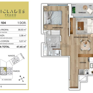 Venta Apartamento 1 Dormitorio Prado. A Estrenar. Dueño Vende