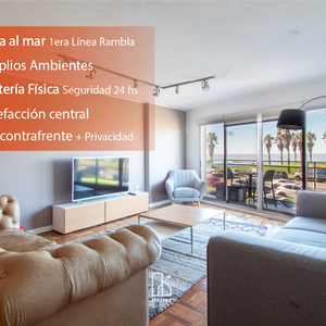 Venta Apartamento 1era. Línea Mar Punta Carretas - 3 Dormitorios + Serv. - Amplios Ambientes - Calefacción Central - Portería 24hs