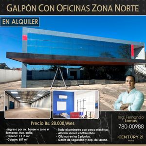 Galpon En Alquiler Zona Norte