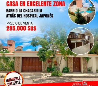 Hermosa Casa Grande Y Amoblada De 4 Dormitorios En Excelente Zona B. Chacarilla