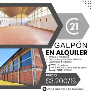 Galpon En Alquiler Zona Guapilo