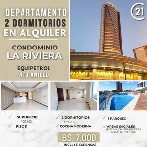 Departamento En Alquiler- Equipetrol (la Riviera)