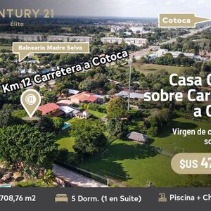  En Venta Quinta  Sobre Carretera  A Cotoca