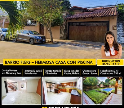 Amplia Casa En Alquiler Para Empresas, Clinicas, Zona Av Beni