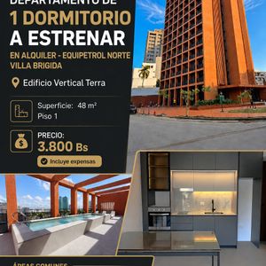 Departamento De 1 Dormitorio A Estrenar En Equipetrol