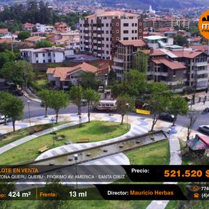 Lote En Venta Zona Queru Queru Prox. Plaza 4 De Nov.