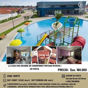 En Venta Casa De Mayor Superficie De Terreno En Condominio Fontana Riviera 1