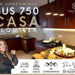 Casa En Alquiler En Condominio En Zona Norte