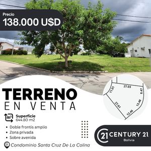 En Venta Terreno En Esquina Condominio Santa Cruz De Las Colinas