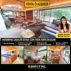 En Porongo Vendo O Alquilo Moderna Casa De Estilo – Con Una Vista Espectacular