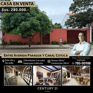 Casa En Venta Entre Avenida Paragua Y Canal Cotoca