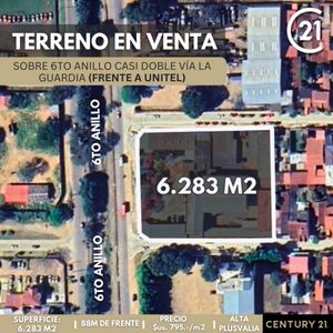 Terreno Con Galpones Sobre 6to Anillo Y Doble Via La Guardia En Venta