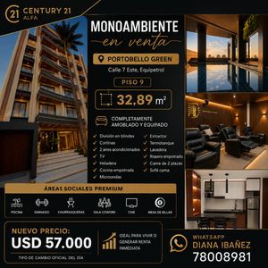 Monoambiente Amoblado Y Equipado En Venta