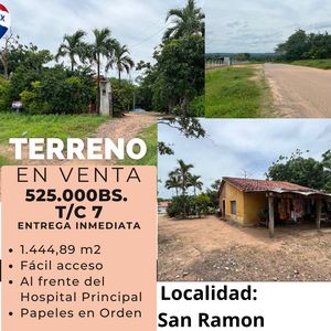 Ubicación Estratégica Terreno De 1,444 M² Frente Al Hospital De San Ramón