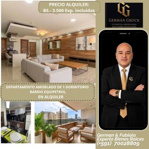 Lujoso Departamento De 1 Dormitorio Amoblado En Alquiler Arrio Equipetrol