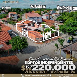 En Venta! Amplia Casa Comercial Con 5 Departamentos En Zona Norte