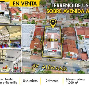 Terreno Comercial En Venta, Sobre Avenida Alemana, Uso Mixto