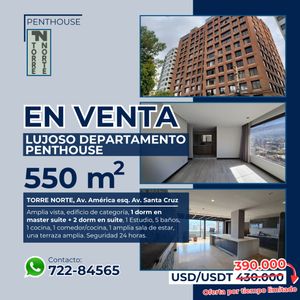 Departamento Penthouse De Lujo En Venta - Zona Norte