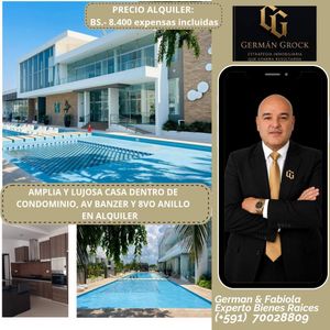 Lujosa Casa En Condominio,av Banzer Y 8vo Anillo