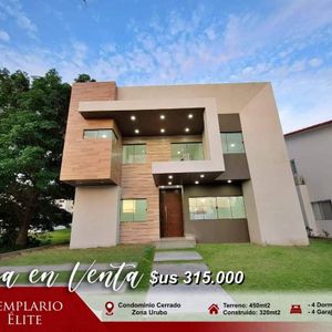 Casa En Venta De 4 Suites En Sc La Vieja Urubó - A Estrenar