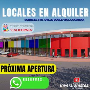 Centro Comercial “california”  Tiendas Comerciales En Alquiler   Zona Sur