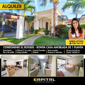 En Condominio El Bosque Casa Amoblada En Alquiler