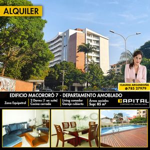 Alquilo Departamento Amoblado De 2 Dormitorio 