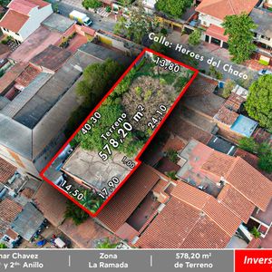 Terreno En Venta Zona Comercial A Una Cuadra De La Omar Chavez Y 2do Anillo