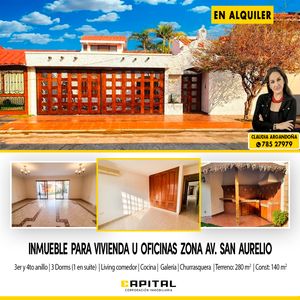 Alquilo Casa Para Vivienda U Oficina Zona Sur