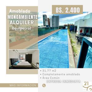 En Equipetrol,alquiler Monoambiente Amoblado