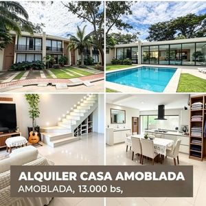 En Urubo, Casa Amoblada En Cond. En Alquiler A Solo Bs 13.000