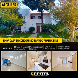 Amplia Casa En Alquiler En Cond Al Norte