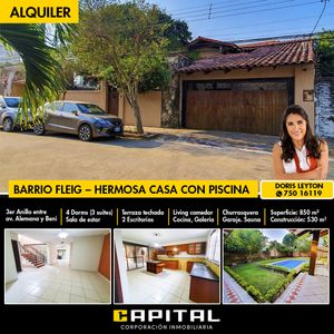 Barrio Fleig – Casa C/piscina En Alquiler