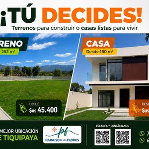 Venta De Terrenos En Tiquipaya - Con Opciones De Pago
