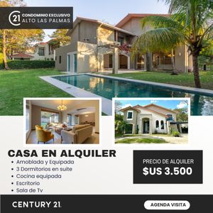 Casa De Lujo En Alquiler- Cond. Alto Las Palmas Av. Pirai 5/6to Anillo