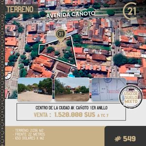 Amplio Terreno Centro De Santa Cruz Tc 7