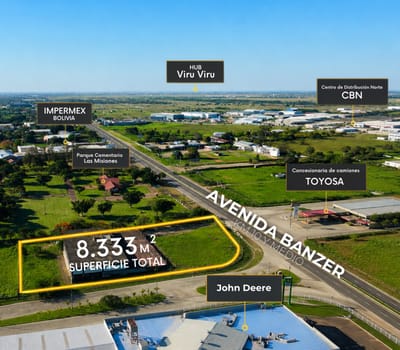 Terreno En Venta Sobre Avenida Banzer Km 10 Al Norte 