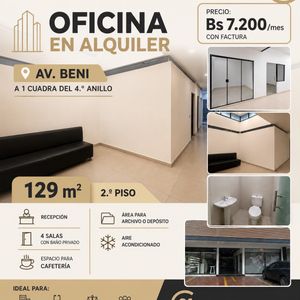 Oficina En Alquiler Sobre Av. Beni - 4to Anillo