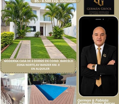 Amplia Casa De 4 Doritorios En Alquiler En Condominio,zona Norte