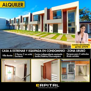 Alquilo Casa A Estrenar En Urubo  