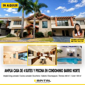 En Condominio Barrio Norte – Alquilo Amplia Casa De 4 Suit