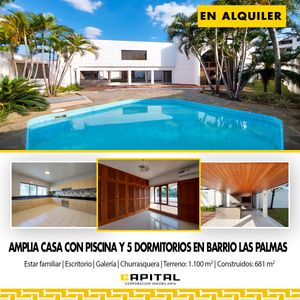 Amplia Casa En Alquiler En Barrio Las Palmas