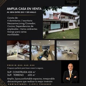 Lujosa Mansion En Venta, Inversion Inteliente,av Beni Y 2do Anillo