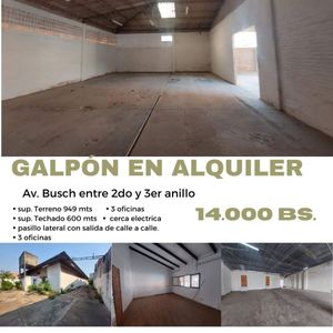 Galpon En Alquiler En Av. Busch   3er. Anillo