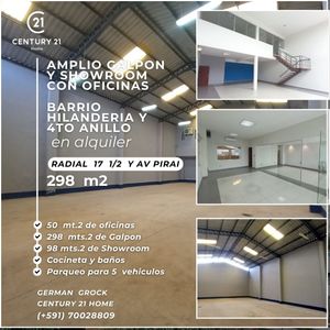 Galpon Con Oficinas Y Showroom ,av 4to Anillo