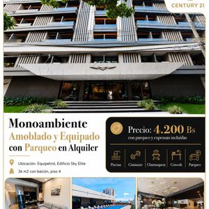 Monoambiente Amoblado En Alquiler Con Balcon Y Parqueo En Sky Elite