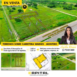 Terrenos En Venta Sobre Carretera Warnes - Montero