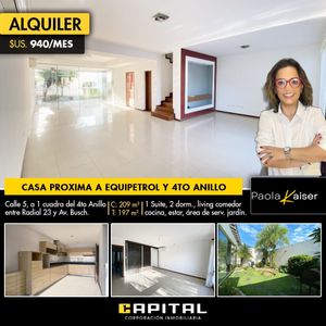 Casa En Alquiler, Equipetrol, Santacruz